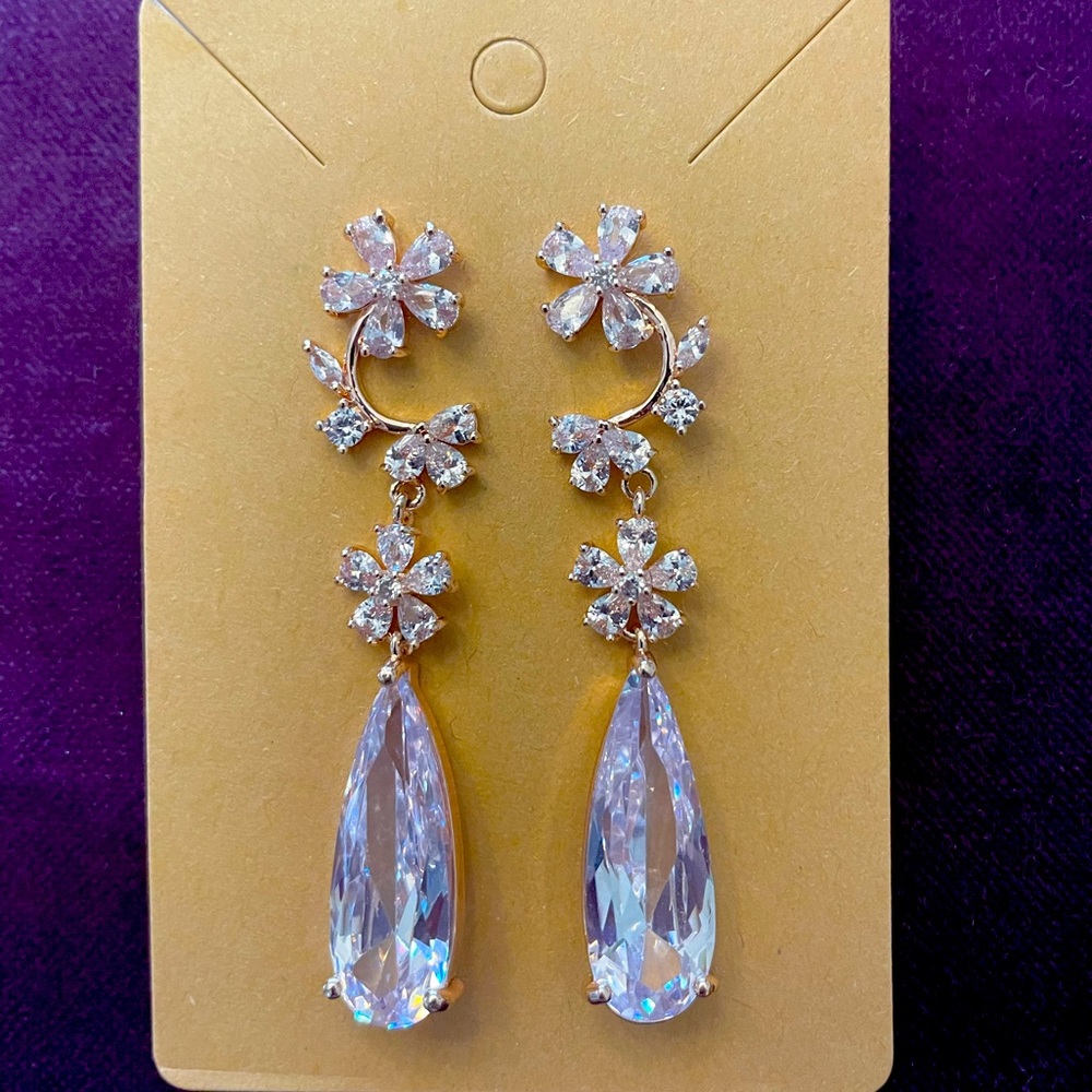 Dangly rose gold earrings